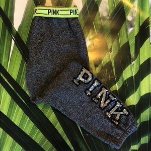 VS PINK skinny jogger sweatpants sequins bling